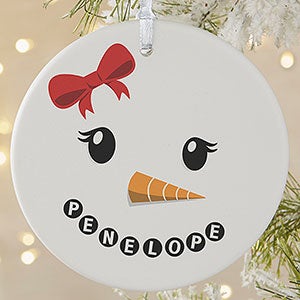 Snowman Personalized Ornament-3.75 Matte - 1 Sided - 17948-1L