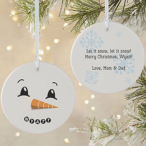 Personalized Snowman Character Ornament - 17948-2L