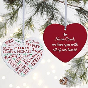 2-Sided Large Close To Her Heart Personalized Ornament - 17949-2L
