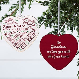 Close To Her Heart Personalized Ornament - 2 Sided Wood - 17949-2W