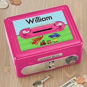 Just For Him Personalized Cash Box - Hot Pink - 17953-P
