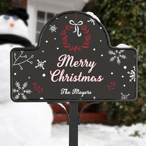 Wintertime Wishes Personalized Magnetic Garden Sign - 17962-M