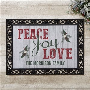 Personalized Peace, Love, Joy Doormat - 18x27 - 17965-S