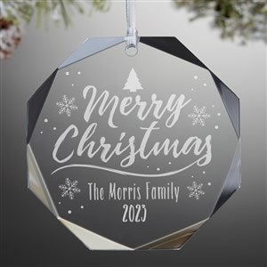 Merry Christmas Premium Octagon Engraved Ornament - 17978-N