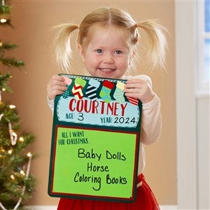 All I Want For Christmas...Personalized Dry Erase Sign - 18000