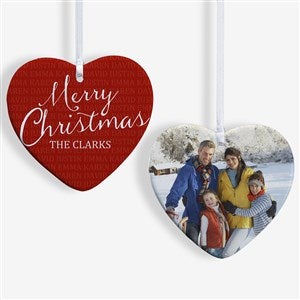 Together Forever Personalized Heart Photo Ornament- 3.25 Glossy - 2 Sided - 18007-2