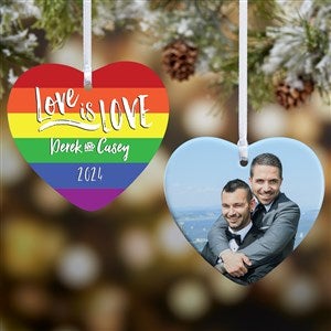 Rainbow Christmas Photo Ornament - Love Is Love - 18008-2