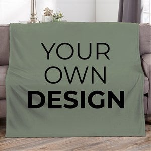 Design Your Own Personalized Plush Fleece Blanket- Sage Green - 18012-SG