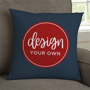 Design Your Own Personalized 14x14 Throw Pillow - Navy Blue - 18015-BL