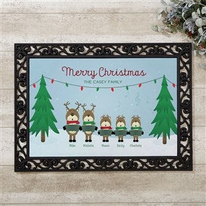Reindeer Family Character Personalized Doormat- 18x27 - 18018