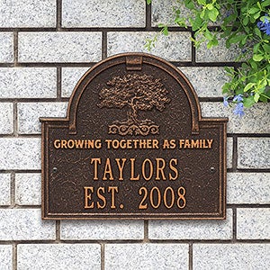 Family Tree Personalized Family Aluminum Plaque- Oil Rubbed Bronze - 18022D-OB