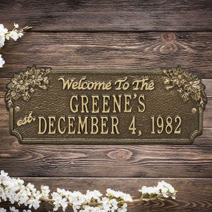 Daisy Personalized Established Family Aluminum Plaque- Antique Brass - 18026D