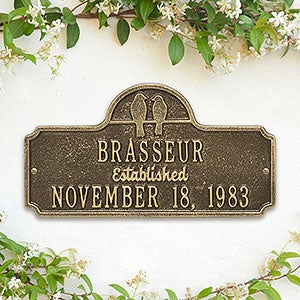 Love Birds Personalized Anniversary Aluminum Plaque - Antique Brass - 18028D