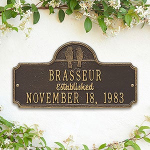 Love Birds Personalized Anniversary Aluminum Plaque-Bronze Gold - 18028D-OG