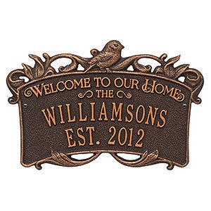 Songbird Personalized Aluminum Wedding Plaque - Oil Rubbed Bronze - 18031D-OB