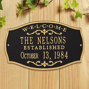 Brookfield Welcome Personalized Aluminum Plaque - Black & Gold - 18032D-BG