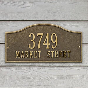 Rolling Hills Personalized Aluminum Address Plaque - Antique Brass - 18036D