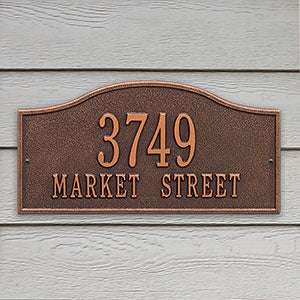 Rolling Hills Personalized Aluminum Address Plaque - Antique Copper - 18036D-AC