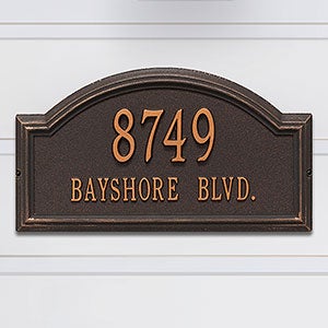 Arch Personalized Aluminum Address Plaque -  Antique Copper - 18037D