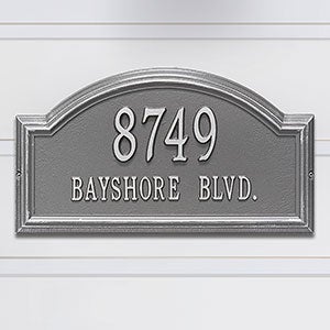 Arch Personalized Aluminum Address Plaque - Pewter  Silver - 18037D-PS