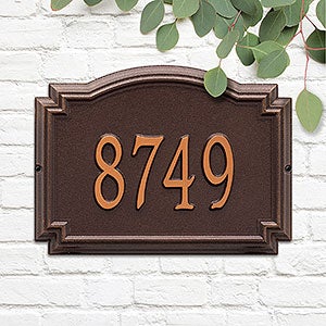 Williamsburg Personalized Address Number Plaque - Antique Copper - 18038D