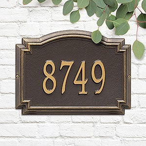 Williamsburg Personalized Address Number Plaque - Bronze & Gold - 18038D-OG