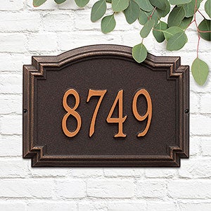 Williamsburg Personalized Address Number Plaque - Oil Rubbed Bronze - 18038D-OB