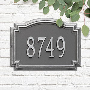 Williamsburg Personalized Address Number Plaque - Pewter & Silver - 18038D-PS