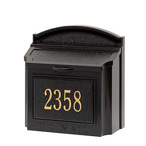 Personalized Wall Mailbox - Black - 18040D-BG