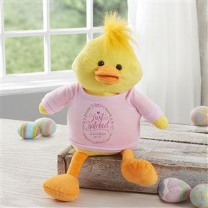 Personalized Baby Girl Gift - Just Hatched Plush Duck - 18050-G