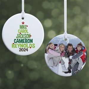 Personalized Family Tree Christmas Photo Ornament - 18061-2