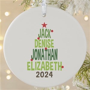Christmas Tree Ornament With Family Names - 18061-1L