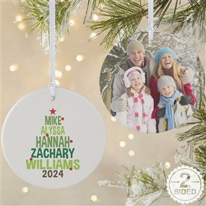 Christmas Tree Photo Ornament With Family Names - 18061-2L
