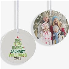 Christmas Tree Photo Ornament With Family Names - 18061-2L