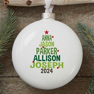 Christmas Family Tree Personalized Deluxe Ornament - 3D Disc - 18061-D