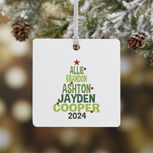 Christmas Family Tree Personalized Metal Ornament - 18061-1M