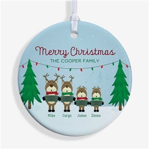 Reindeer Family Personalized Ornament-2.85 Glossy - 1 Sided - 18063-1