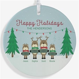 Reindeer Family Personalized Ornament-3.75 Matte - 1 Sided - 18063-1L