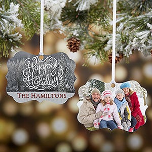 White Christmas Personalized Photo Ornament - 18066