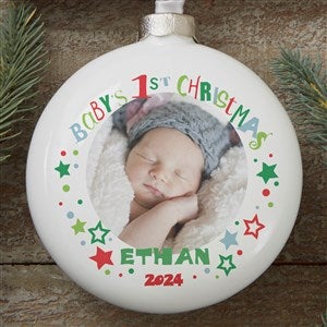Babys 1st Christmas Personalized Deluxe Photo Ornament - 18067