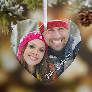 Personalized Photo And Text Heart Ornament - 18070-1