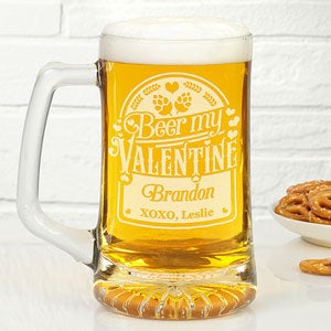Hoppy Valentines Day Personalized 25oz. Beer Mug - 18073