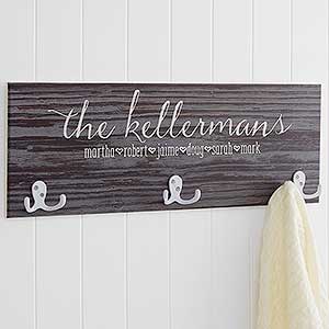 Family Love Rustic Personalized Coat Rack - 18079