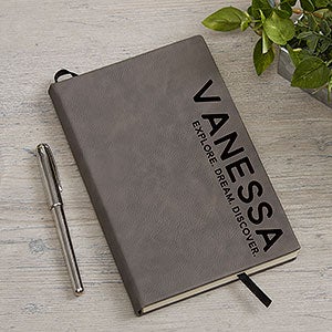 Bold Style Personalized Charcoal Writing Journal - 18094-C