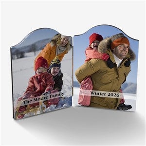 Personalized Double Photo Message Plaque - 18106
