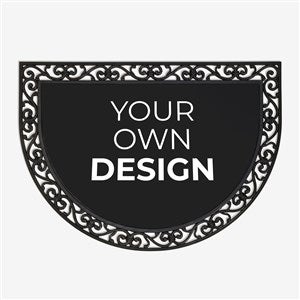 Design Your Own Personalized Half Round Doormat- Black - 18115-BL