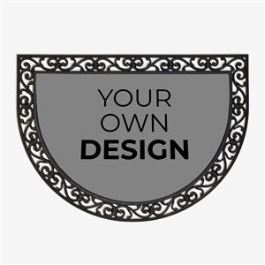 Design Your Own Personalized Half Round Doormat- Grey - 18115-GR