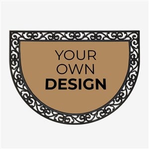 Design Your Own Personalized Half Round Doormat- Tan - 18115-Tan