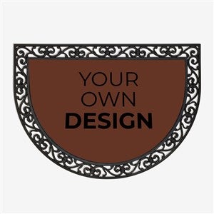Design Your Own Personalized Half Round Doormat- Brown - 18115-BR