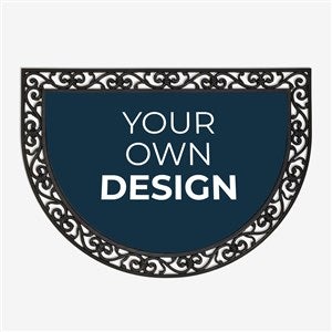 Design Your Own Personalized Half Round Doormat- Navy Blue - 18115-NB